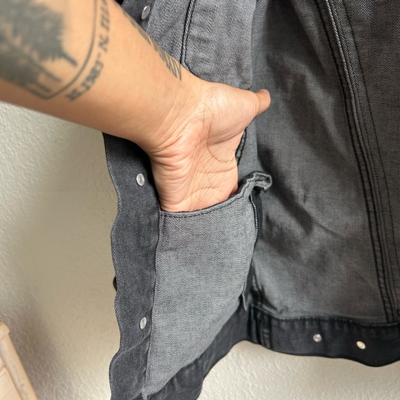 Space cream black denim jacket - Picture 6 of 7